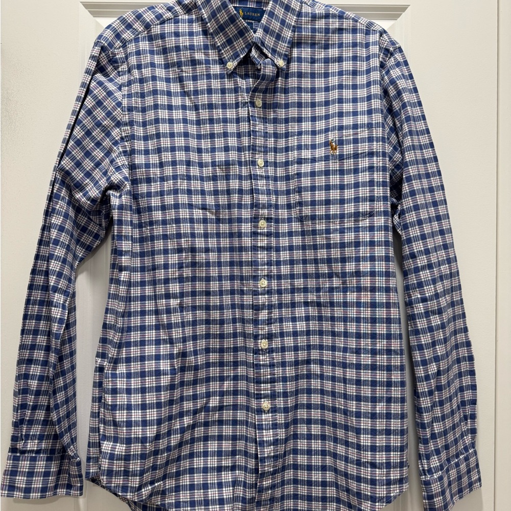 Ralph Lauren Navy and White Checkered Shirt